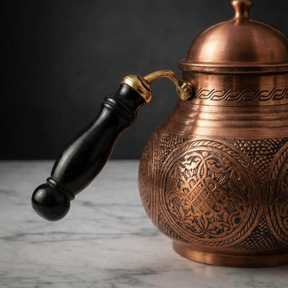 Özel İşlemeli Bakır Çaydanlık
