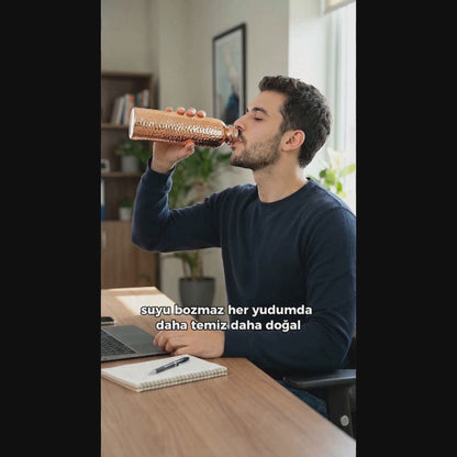 Kalaylı Saf Bakır Matara  (700 ml)